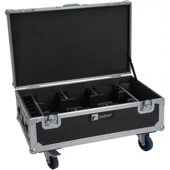 ROADINGER flightcase para 6x Futurelight AKKU UP-4 QCL Spot QuickDMX MK2 con función de carga y ruedas 31005255