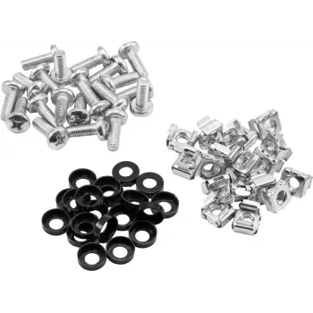 ROADINGER Juego de tornillos para rack 20x M6 x 15 mm para montaje en rack de 19