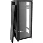 ROADINGER SSC-24 Armario rack de acero independiente 24U con puerta de cristal templado, 600x600x1170 mm, 150 kg de carga, negro