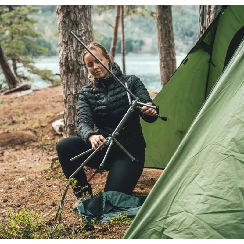 ROBENS Pilgrim Silla de camping plegable 120 kg Negro/Gris