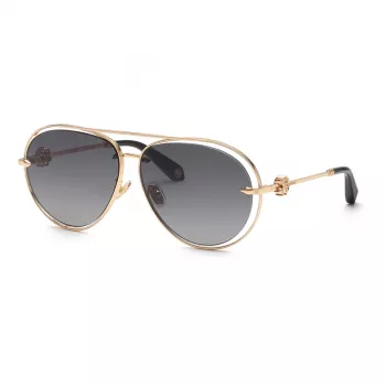 Gafas de sol de mujer Roberto Cavalli SRC032M610300 - montura oversized cuadrada negra, lentes grises degradadas, 61 mm