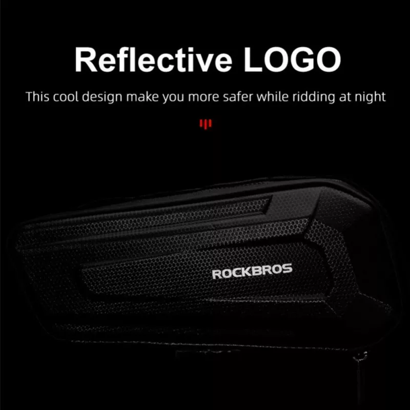ROCKBROS bolsa de tubo superior para bicicleta 1,5L impermeable de carcasa rígida con logo reflectante