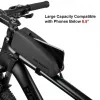 ROCKBROS Bolsa de Tubo Superior para Bicicleta 1.6L Impermeable Carcasa Rígida EVA Efecto Fibra de Carbono Negra