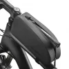 ROCKBROS Bolsa de Tubo Superior para Bicicleta 1.6L Impermeable Carcasa Rígida EVA Efecto Fibra de Carbono Negra