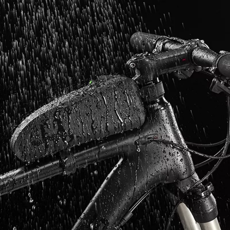 ROCKBROS Bolsa de Tubo Superior para Bicicleta 1.6L Impermeable Carcasa Rígida EVA Efecto Fibra de Carbono Negra