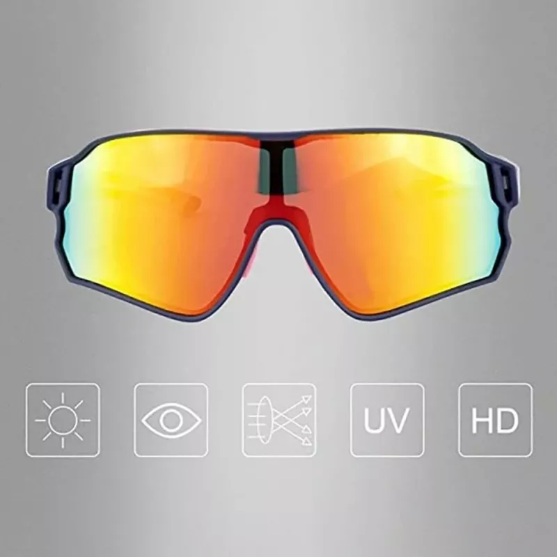 Rockbros 10134PL Gafas de ciclismo polarizadas - Azul y rosa