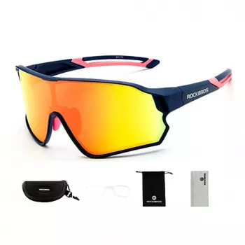 Rockbros 10134PL Gafas de ciclismo polarizadas - Azul y rosa