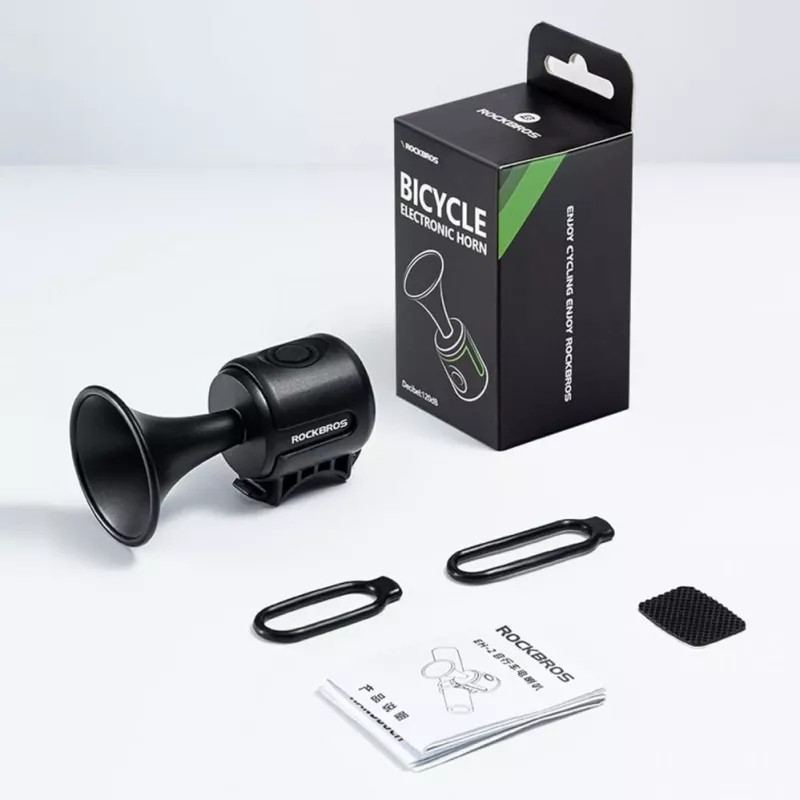 ROCKBROS Timbre electrónico para bicicleta - negro, 110-120 dB, 4 tonos, recargable, IPX4
