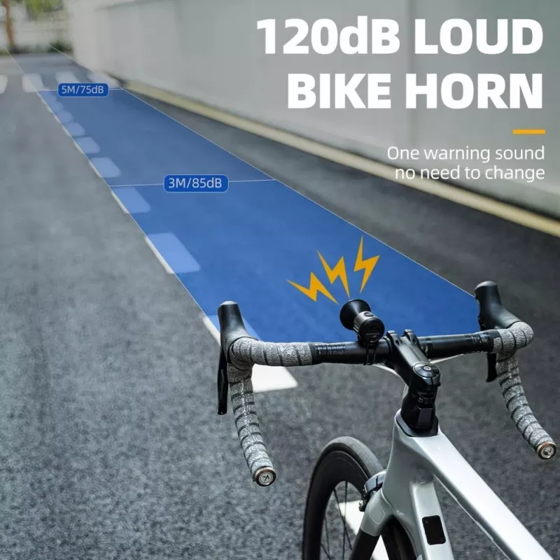 ROCKBROS Timbre electrónico para bicicleta - negro, 110-120 dB, 4 tonos, recargable, IPX4