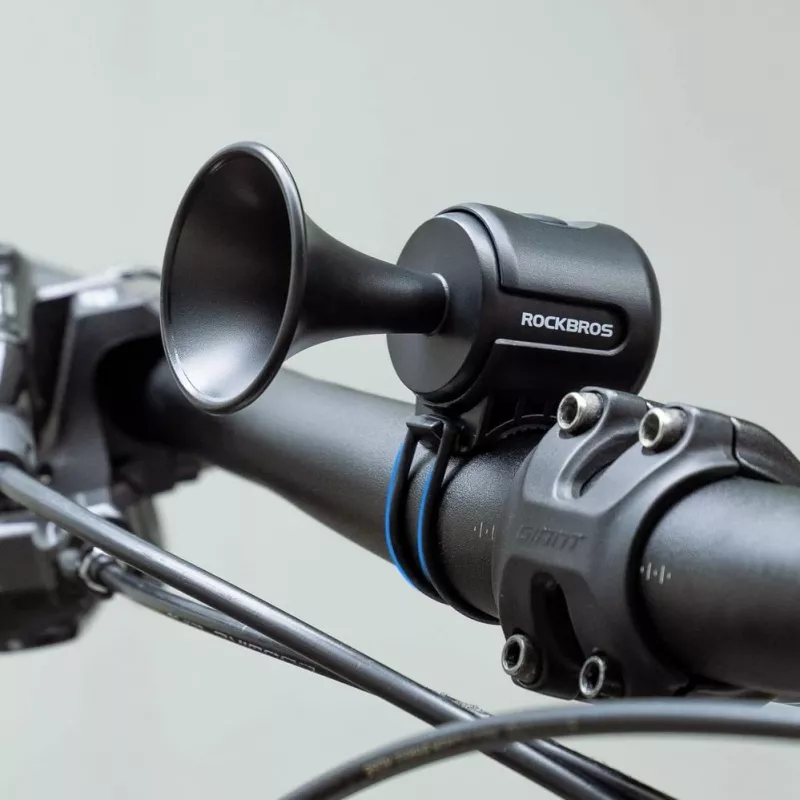 ROCKBROS Timbre electrónico para bicicleta - negro, 110-120 dB, 4 tonos, recargable, IPX4