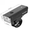 Luz delantera para bicicleta ROCKBROS 260 lm con cable USB-C a USB-A - negra
