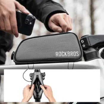 ROCKBROS ROAD TO SKY Bolsa de bicicleta para tubo superior 0.7L impermeable - gris
