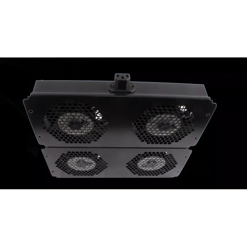 Rockstable Elemento de refrigeración de 19 pulgadas – Bandeja de ventiladores – ventilador integrado – Acero – Negro – 1 unidad – 2,92 kg (RS19-FT68)