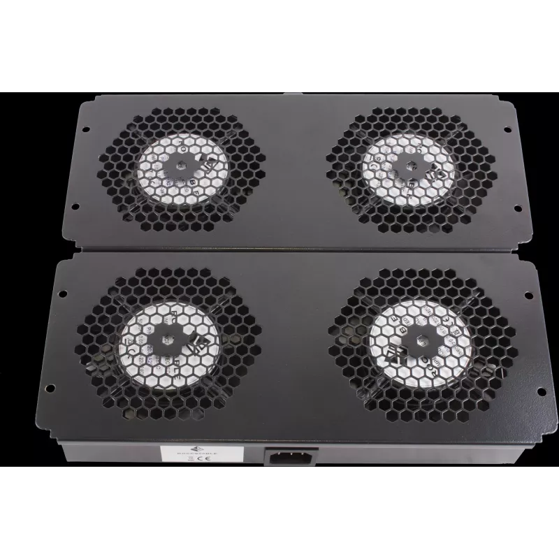 Rockstable Elemento de refrigeración de 19 pulgadas – Bandeja de ventiladores – ventilador integrado – Acero – Negro – 1 unidad – 2,92 kg (RS19-FT68)