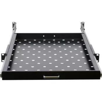 Rockstable RS19-UH69 Bandeja extraíble para rack 1U de 19 pulgadas, acero SPCC, negro