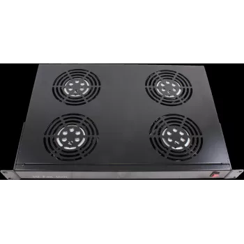 Rockstable Elemento de ventilación 1U de 19 pulgadas - Ventilador - Ventilador integrado - 440 m³/h - Acero - Negro - 1 unidad (RS19-FT1U4)