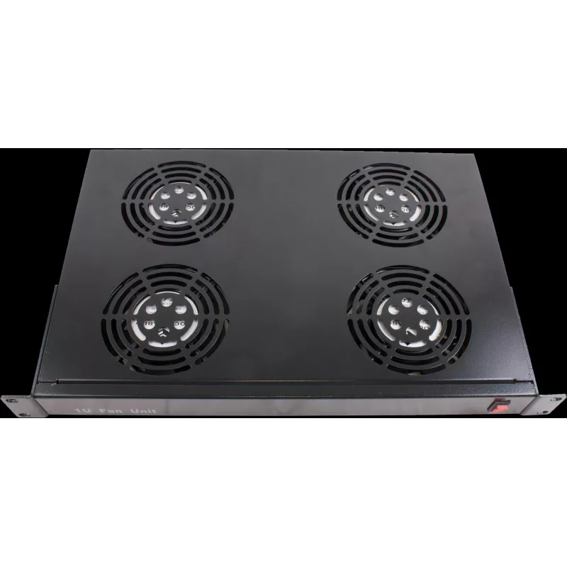 Rockstable Elemento de ventilación 1U de 19 pulgadas - Ventilador - Ventilador integrado - 440 m³/h - Acero - Negro - 1 unidad (RS19-FT1U4)