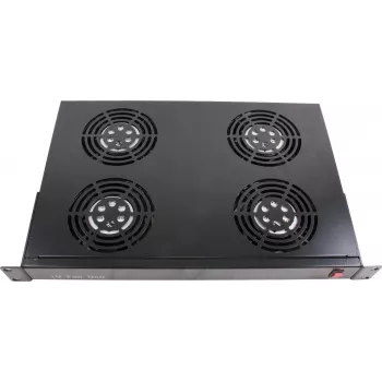 Rockstable Elemento de ventilación 1U de 19 pulgadas - Ventilador - Ventilador integrado - 440 m³/h - Acero - Negro - 1 unidad (RS19-FT1U4)