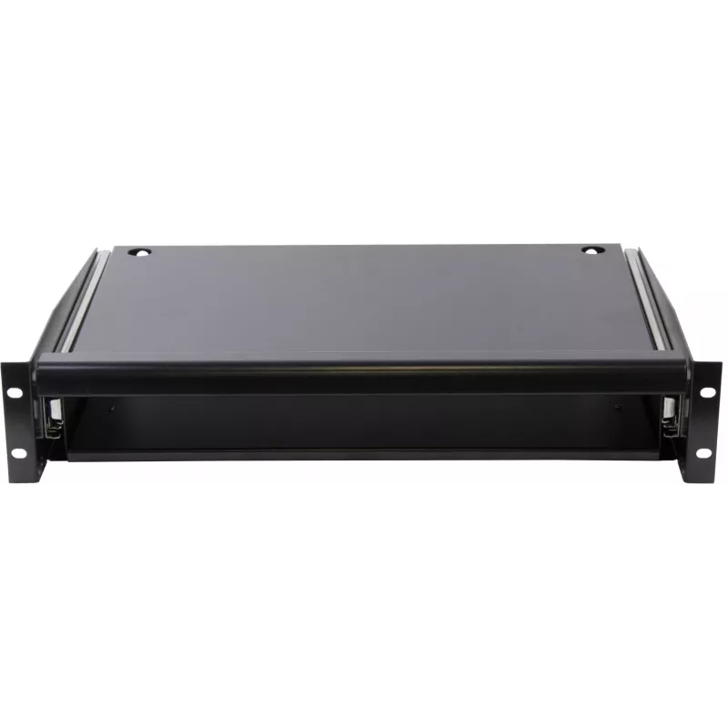 Rockstable Unidad de cajón para rack 2U 19 pulgadas - Acero de alta resistencia - Negro - Acero laminado en frío SPCC - Cajón deslizante - 6,92 kg (RS19-TH02)