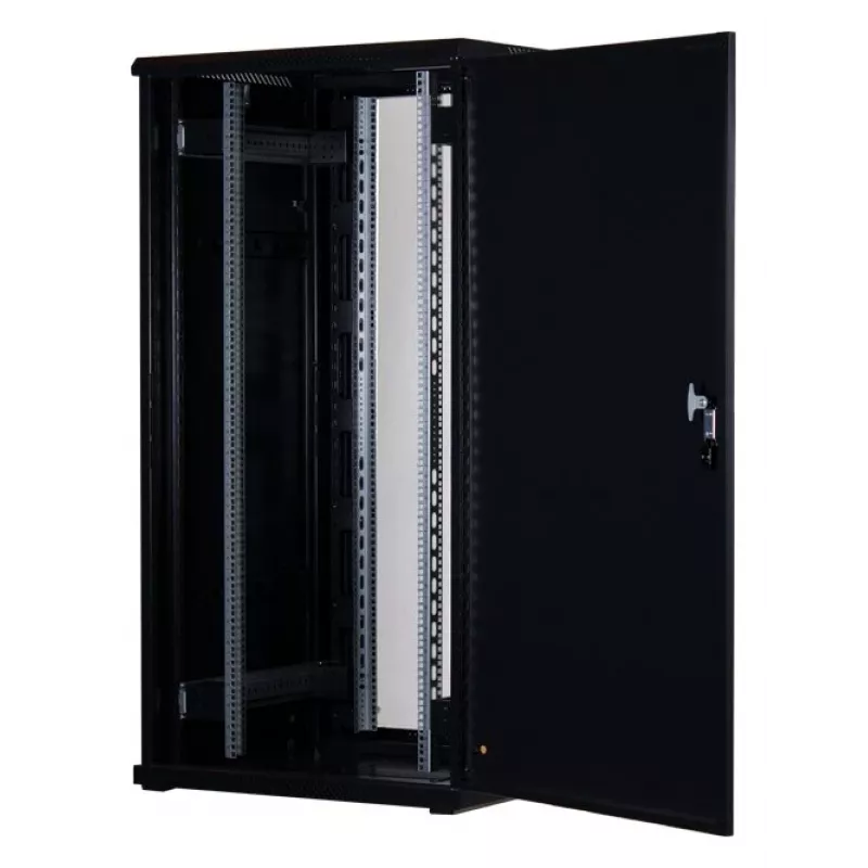 Rockstable Armario rack 19 inch 32U con puerta de cristal - Armario de pie - 32U - 800 kg - cerradura con llave - guías de montaje - patas regulables (RS19-8832)