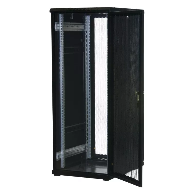 Rockstable Rack 19 inch 32U con puertas de malla - Estructura de pie - 32U - 800 kg - cerradura - guías de montaje - patas regulables (RS19-6832PP)