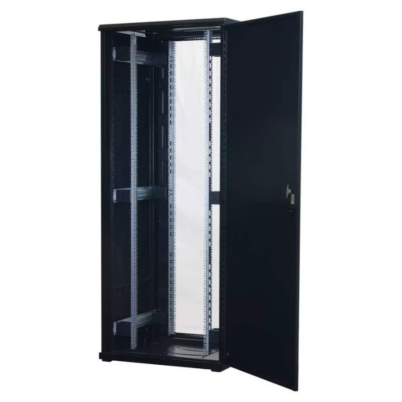 Rockstable armario de servidor 42U 19 inch con puerta de cristal - armario de pie - 42U - 800 kg - cerradura con llave - guías de montaje - patas ajustables (RS19-8842)