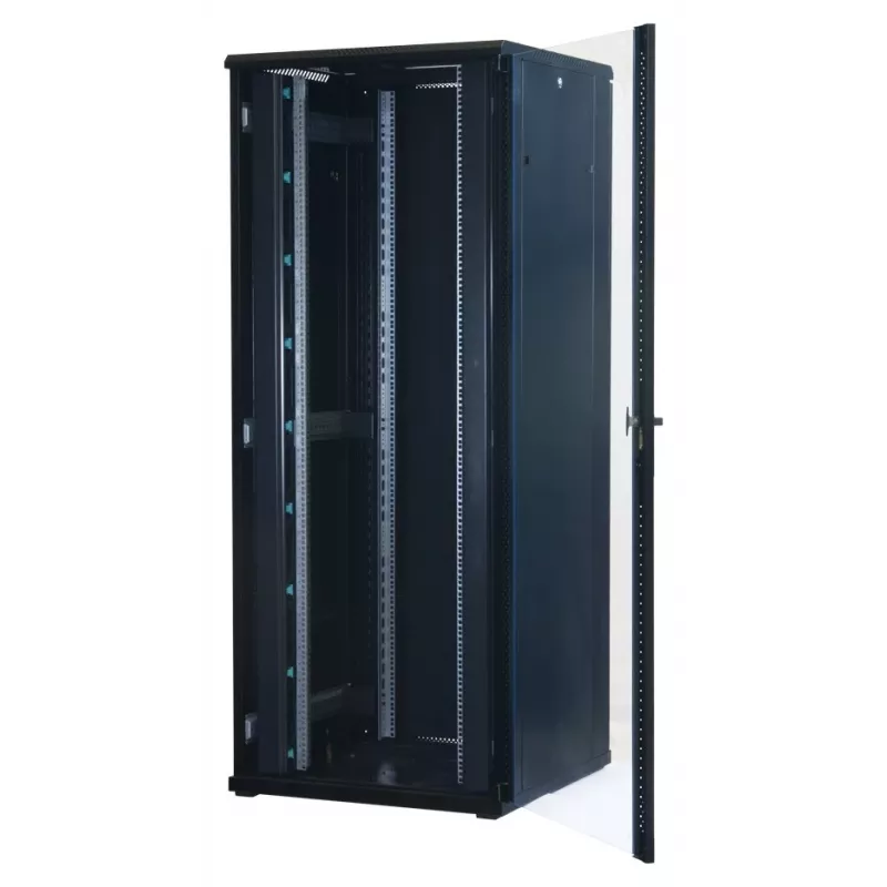 Rockstable armario de servidor 42U 19 inch con puerta de cristal - armario de pie - 42U - 800 kg - cerradura con llave - guías de montaje - patas ajustables (RS19-8842)