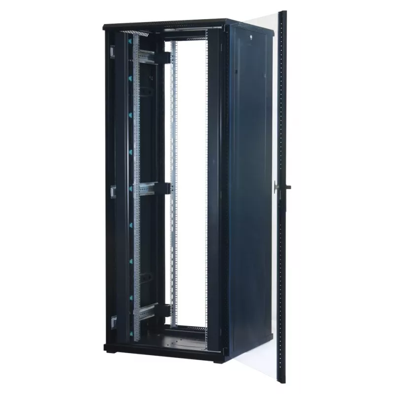 Rockstable armario de servidor 42U 19 inch con puerta de cristal - armario de pie - 42U - 800 kg - cerradura con llave - guías de montaje - patas ajustables (RS19-8842)