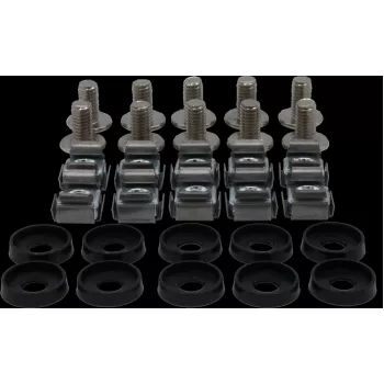 Rockstable Set de tornillos Phillips M6 - Montaje en rack - Plateado - 10 uds. (RS19-M611)