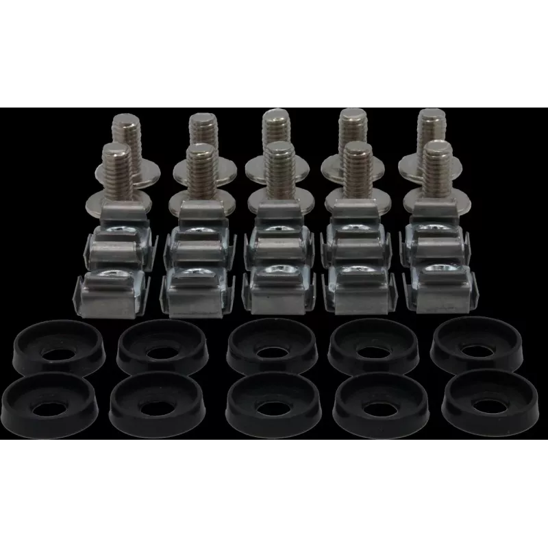 Rockstable Set de tornillos Phillips M6 - Montaje en rack - Plateado - 10 uds. (RS19-M611)