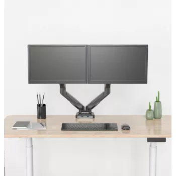 Rockstable RS-MM007 Soporte avanzado para doble monitor - Pinza / Pasacables - 13 kg - 15-27