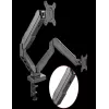 Rockstable RS-MM007 Soporte avanzado para doble monitor - Pinza / Pasacables - 13 kg - 15-27