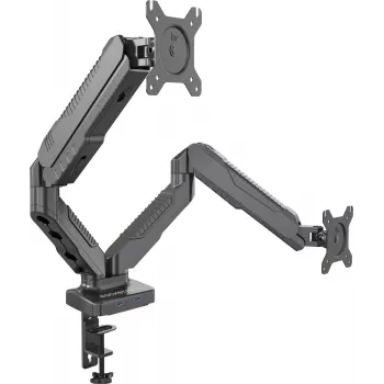 Rockstable RS-MM007 Soporte avanzado para doble monitor - Pinza / Pasacables - 13 kg - 15-27