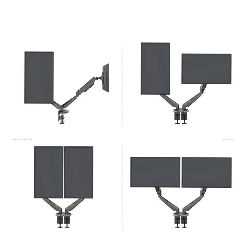 Rockstable RS-MM011B soporte de mesa profesional para doble monitor - pinza/perno - 16 kg - 15-32 pulgadas - 100x100 mm - negro