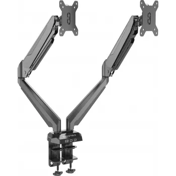 Rockstable RS-MM011B soporte de mesa profesional para doble monitor - pinza/perno - 16 kg - 15-32 pulgadas - 100x100 mm - negro