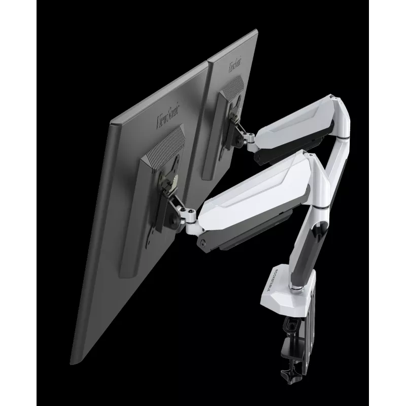 ROCKSTABLE RS-MM011W Soporte profesional para doble monitor - Abrazadera / Pasacables - 16 kg - 38,1 cm (15 pulgadas) - 81,3 cm (32 pulgadas) - 100 x 100 mm - Blanco