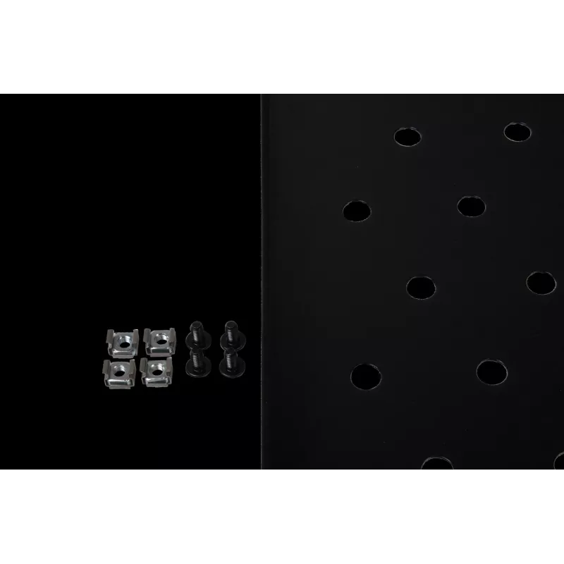 Rockstable RS19-FH612 estante para rack 1U - negro - acero - capacidad de carga 60 kg - perforado ovalado