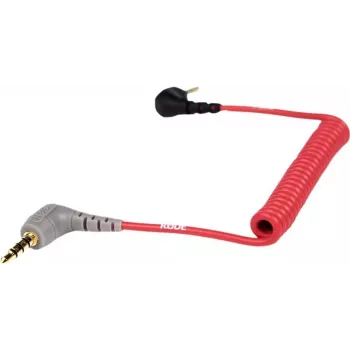 Rode SC7 Cable de micrófono - conector macho TRS de 3,5mm a conector macho TRRS de 3,5mm - 17 cm - apantallado - Rojo