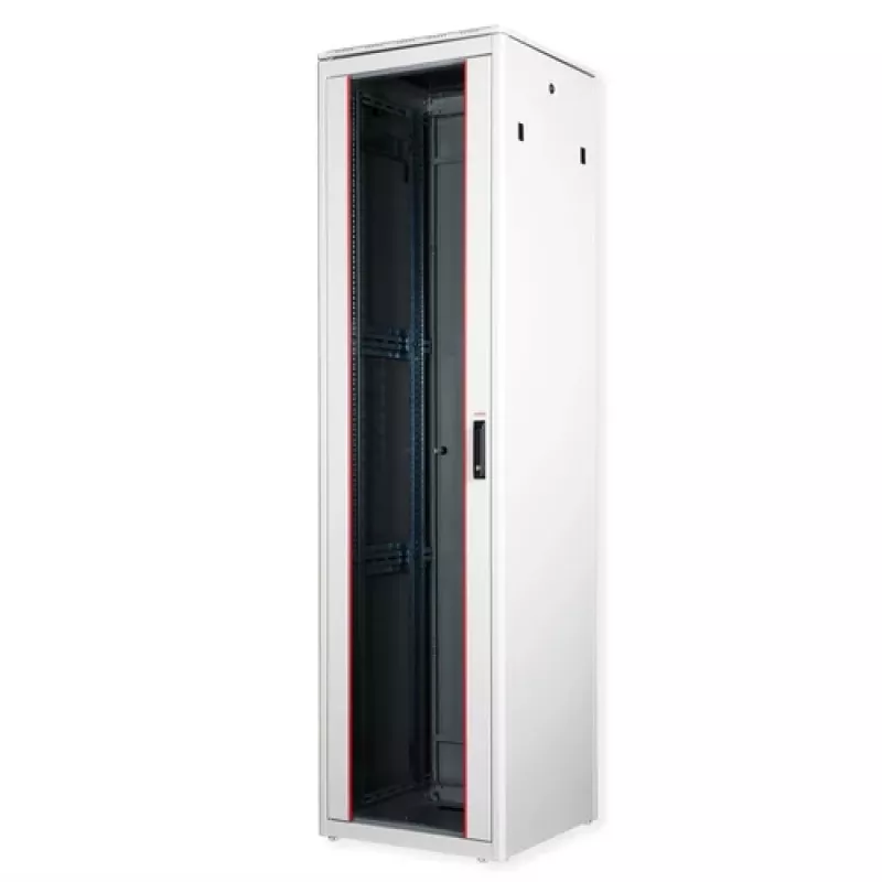 Armario de red ROLINE 19 pulgadas Pro 47 U, 600x600 AnxPr Puerta de cristal Gris