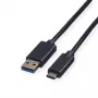 ROLINE GREEN cable USB 3.2 Gen 1, USB A-C, ST/ST, negro, 2 m (11.44.9012)