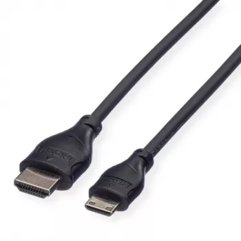 Cable ROLINE HDMI High Speed con Ethernet, HDMI tipo A macho a Mini HDMI macho, 2 m, 11.04.5580