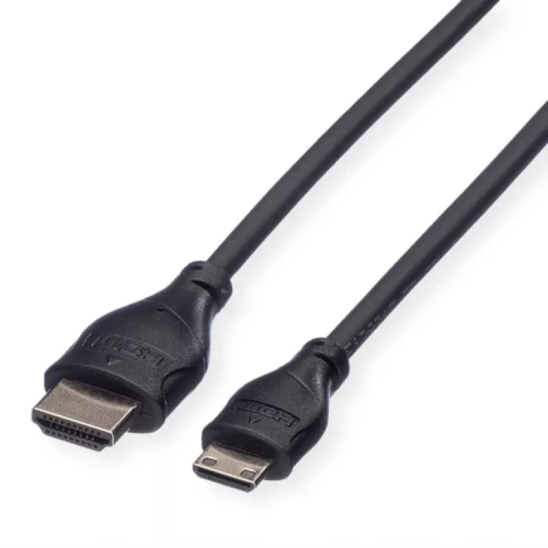 Cable ROLINE HDMI High Speed con Ethernet, HDMI tipo A macho a Mini HDMI macho, 2 m, 11.04.5580