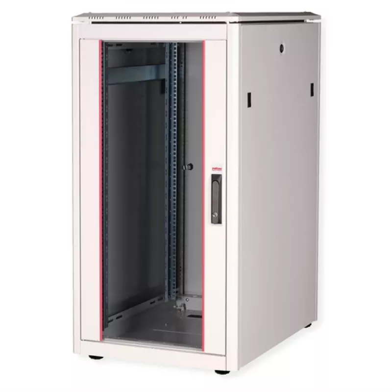 ROLINE Pro Armario de red 22U 600x800mm con puerta de cristal, gris claro RAL 7035 26.21.0050