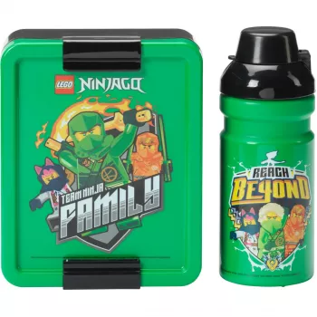 Room Copenhagen LEGO Lunch Box Set Ninjago Verde Negro 2 piezas