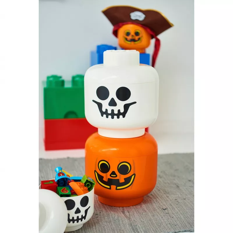 ROOM COPENHAGEN LEGO Storage Head Skeleton, pequeño (blanco/negro)