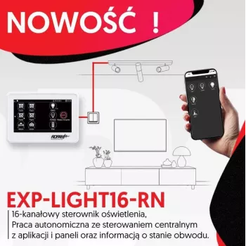 Ropam Control de Iluminación EXP-LIGHT16-RN – Módulo de Expansión de Relés de 16 Canales para Bus RopamNet