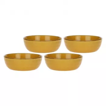 Set de 4 ensaladeras ROSE&TULIPANI Concerto Ocra - Amarillo, 20 cm
