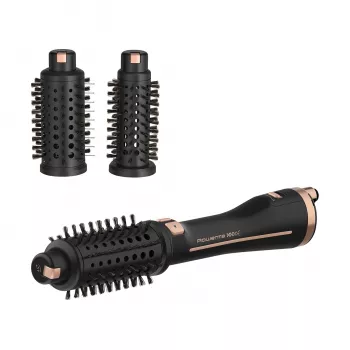 Rowenta Ultimate Experience CF9620 cepillo moldeador de aire con función de iones, 3 niveles de temperatura, negro/oro rosa