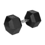 Mancuerna de hierro fundido con recubrimiento de goma, hexagonal, 35 kg, REBEL ACTIVE