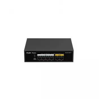 Switch Ruijie RG-ES106F-P 6 puertos Fast Ethernet PoE, 4 puertos PoE+, presupuesto 54W, no gestionado, negro